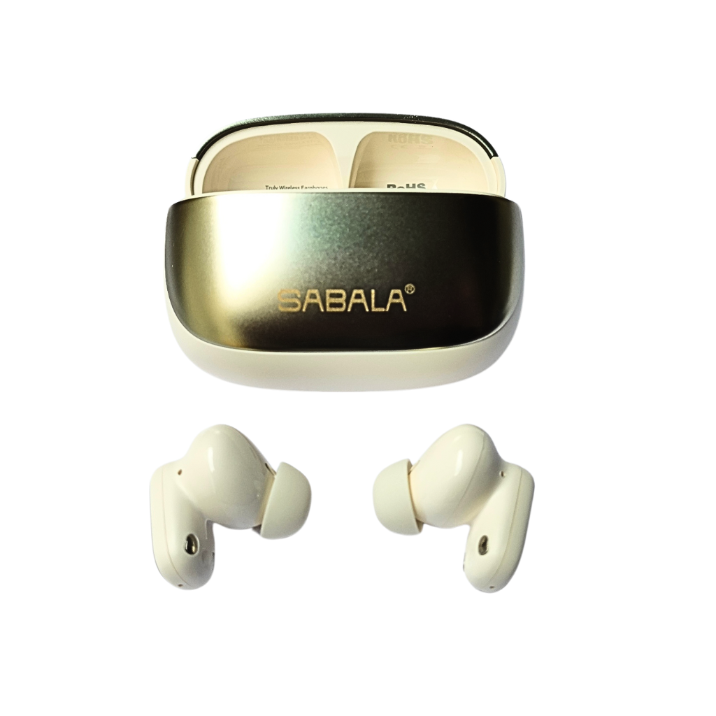 Audífonos Bluetooth 5.4 con estuche de carga Sabala ST 766, cancelación de ruido. Color Dorado.