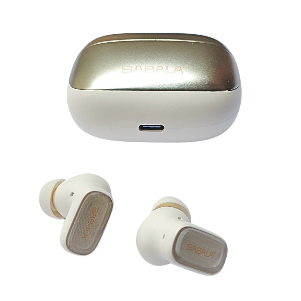 Audífonos Bluetooth 5.4 con estuche de carga Sabala ST 766, cancelación de ruido. Color Dorado.