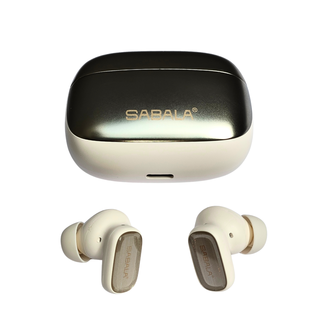 Audífonos Bluetooth 5.4 con estuche de carga Sabala ST 766, cancelación de ruido. Color Dorado.
