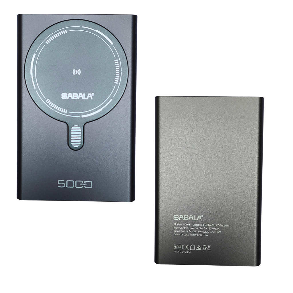 Power Bank Inalámbrico Sabala HD 608 con Carga Rápida de 15W