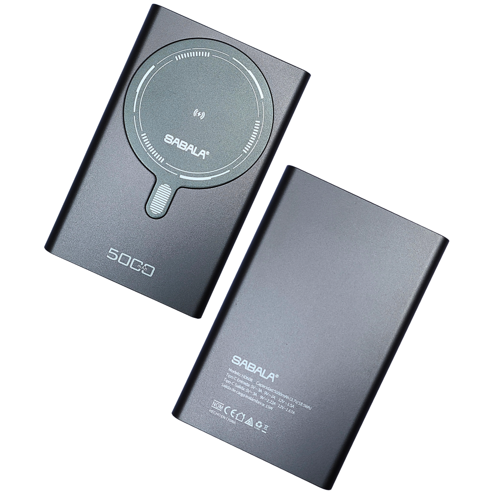 Power Bank Inalámbrico Sabala HD 608 con Carga Rápida de 15W