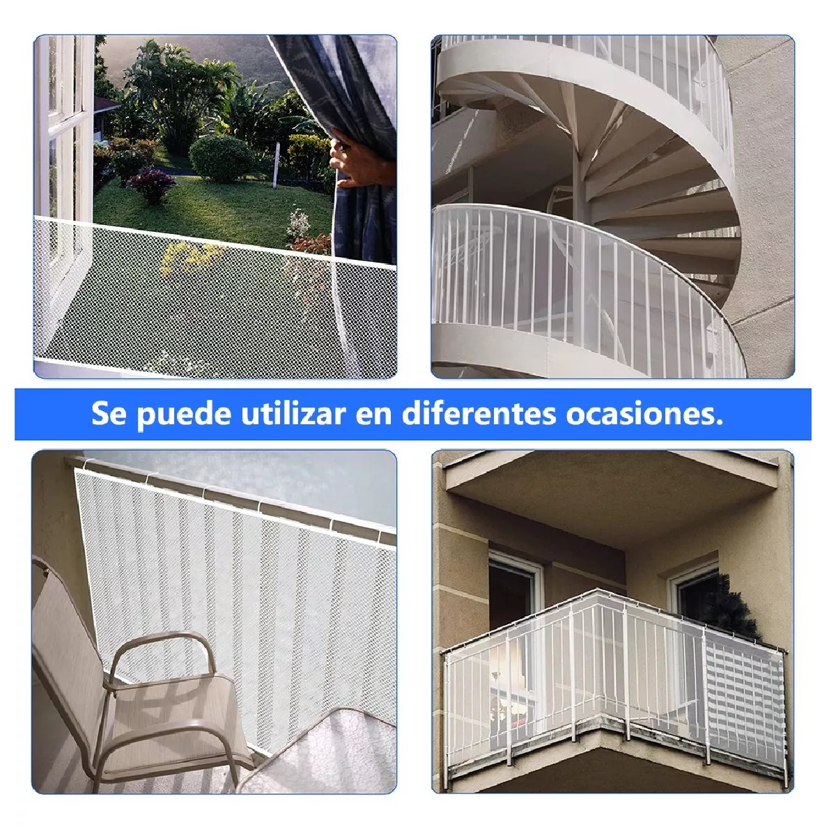 Niños Mascota Red Malla Seguridad Para Escaleras Balcones 3m Blanco