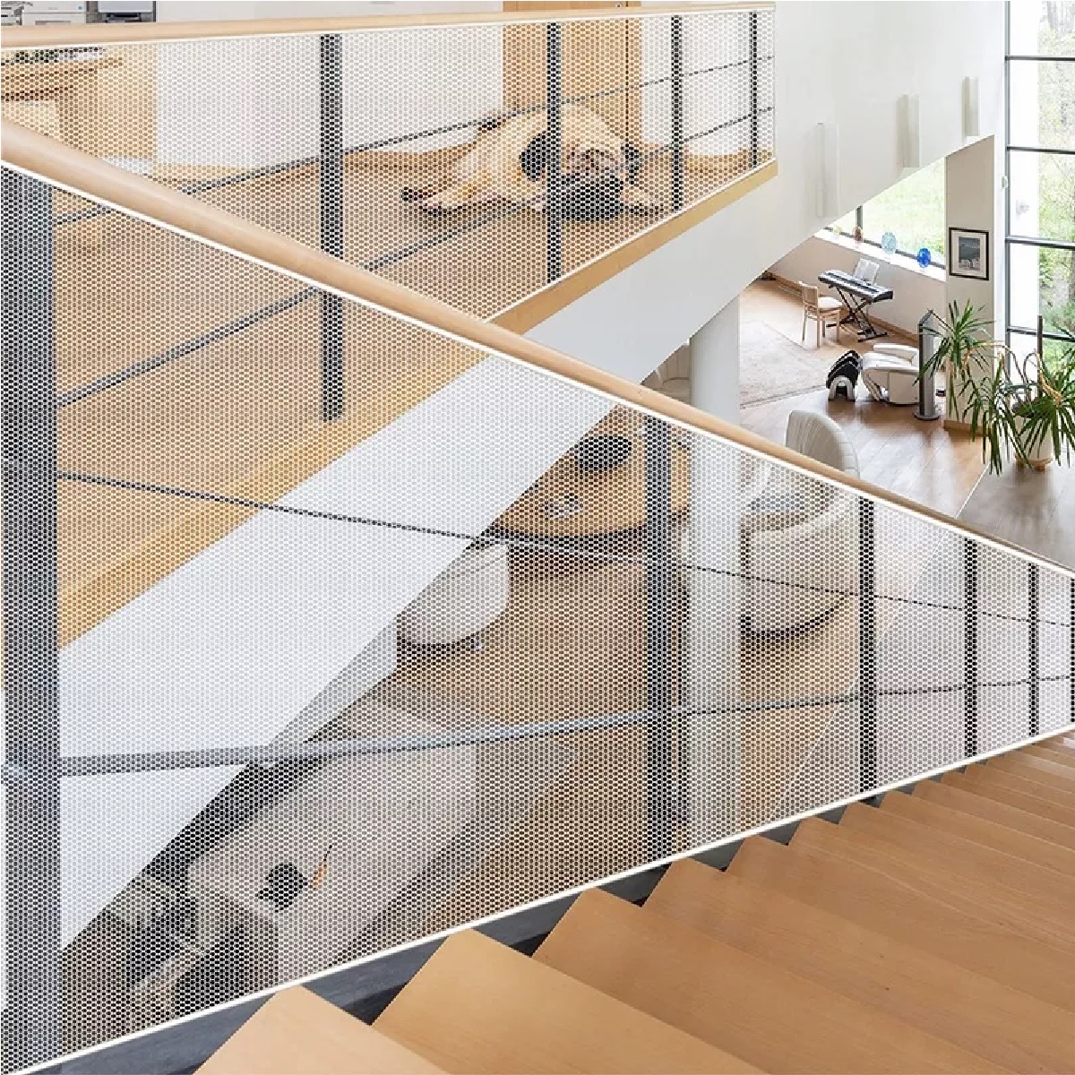 Niños Mascota Red Malla Seguridad Para Escaleras Balcones 3m Blanco