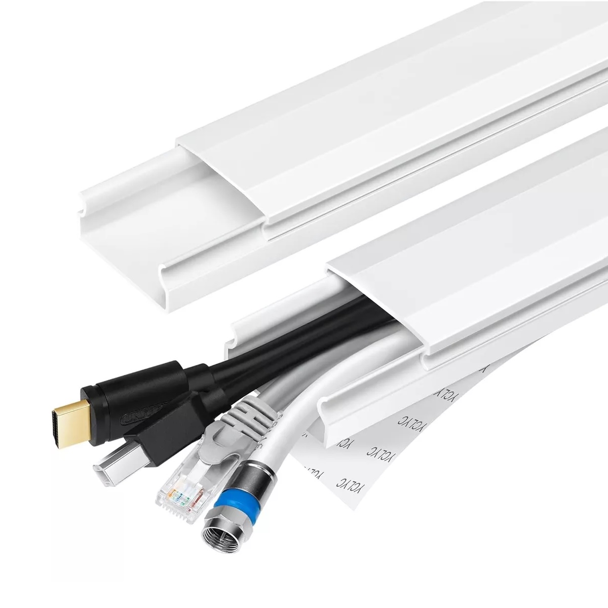 Set 10pzs 10x20mm X 50cm Canaleta Pvc Para Cable Con 20 Codo