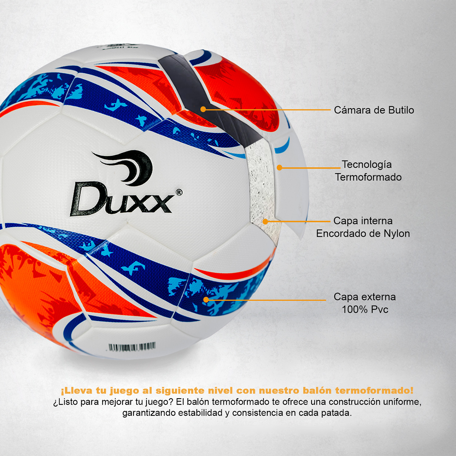 Balón Fútbol Duxx Termoformado #5 Todo Terreno