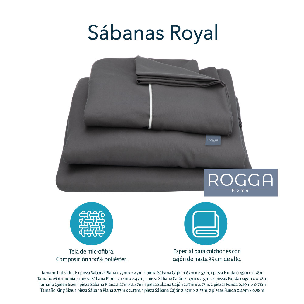 Protector King Size Dicasa Cloud con Sabanas Royal Gris Oxford