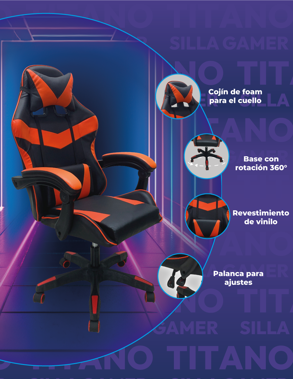 Silla de escritorio gamer ergonómica Reclinable MSI Comoda Homeoffice Rojo