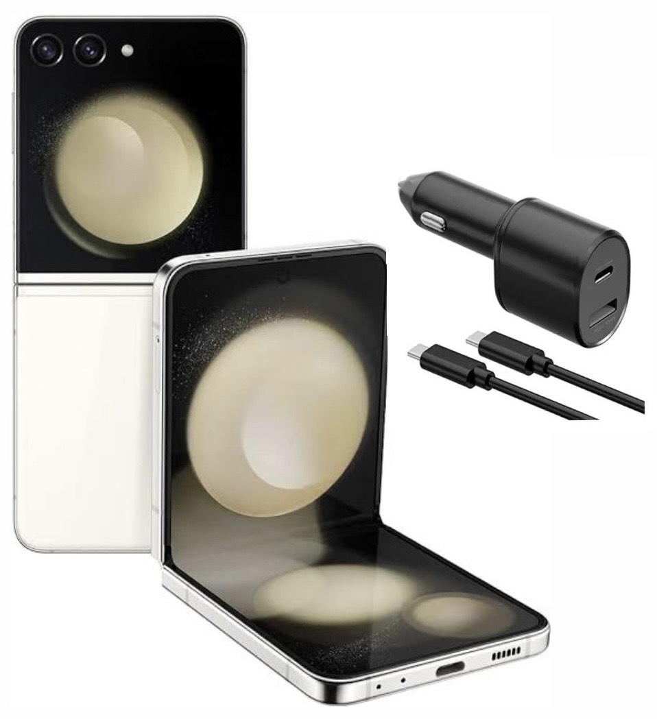 Samsung Galaxy Z Flip 5  256GB Blanco Snapdragon +Cargador para auto de 45W. Reacondicionado