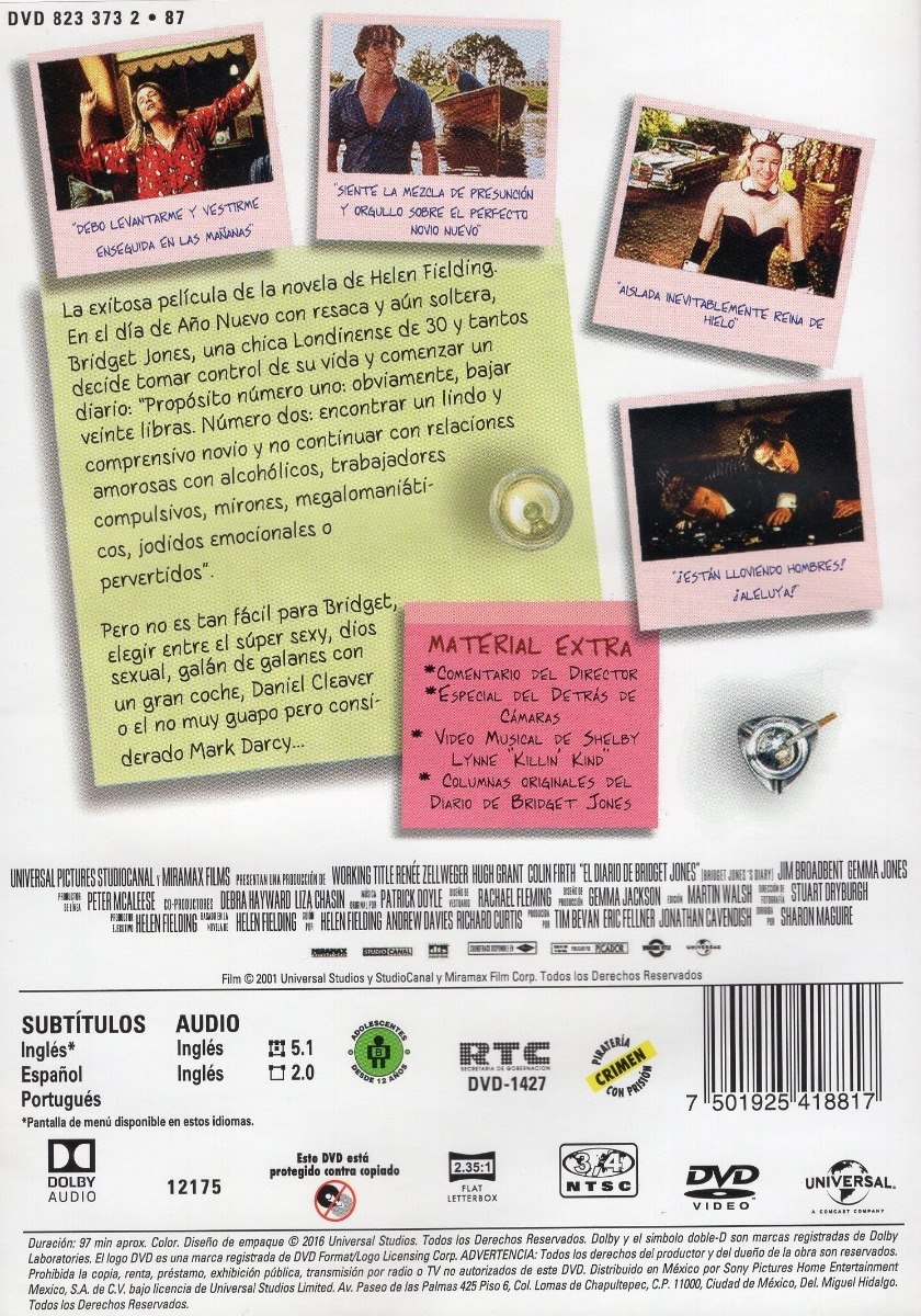 El Diario De Bridget Jones Renee Zellweger Pelicula Dvd