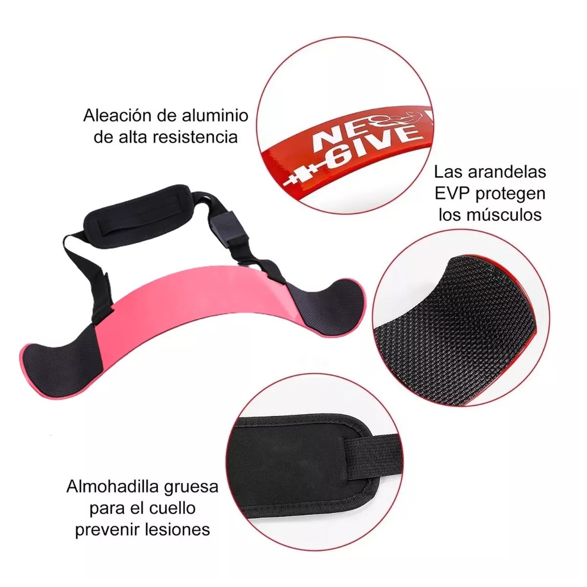 Arm Blaster Aislador De Brazo Bíceps Gym Barra Mancuernas Rosa