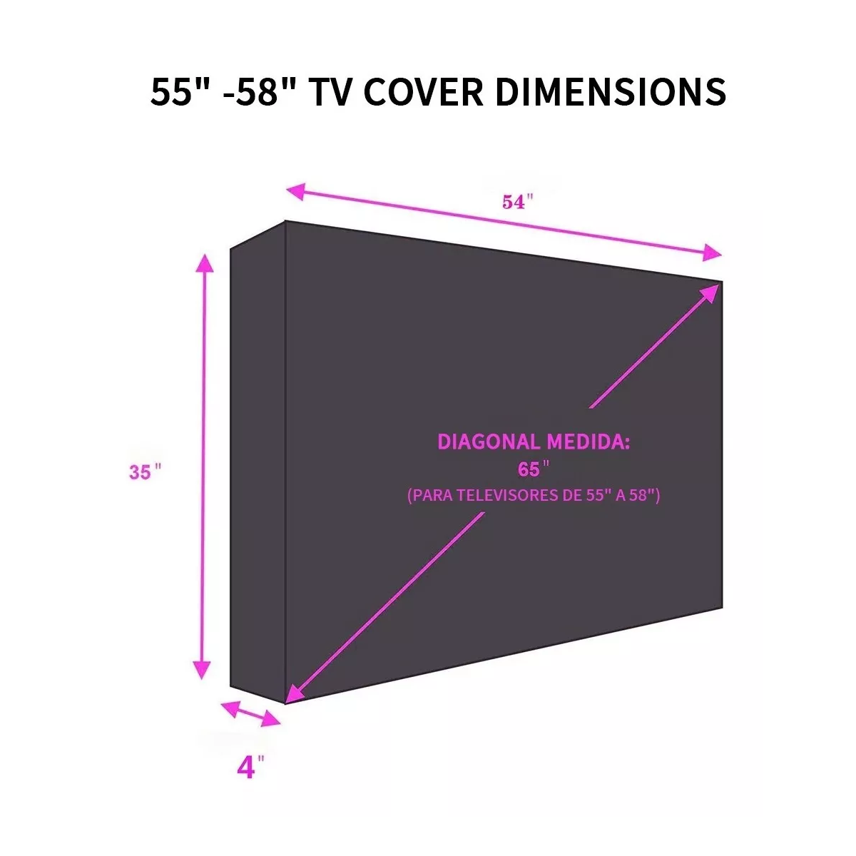 Funda De Tv Para Exteriores De 55-58, Con Cubierta Inferior