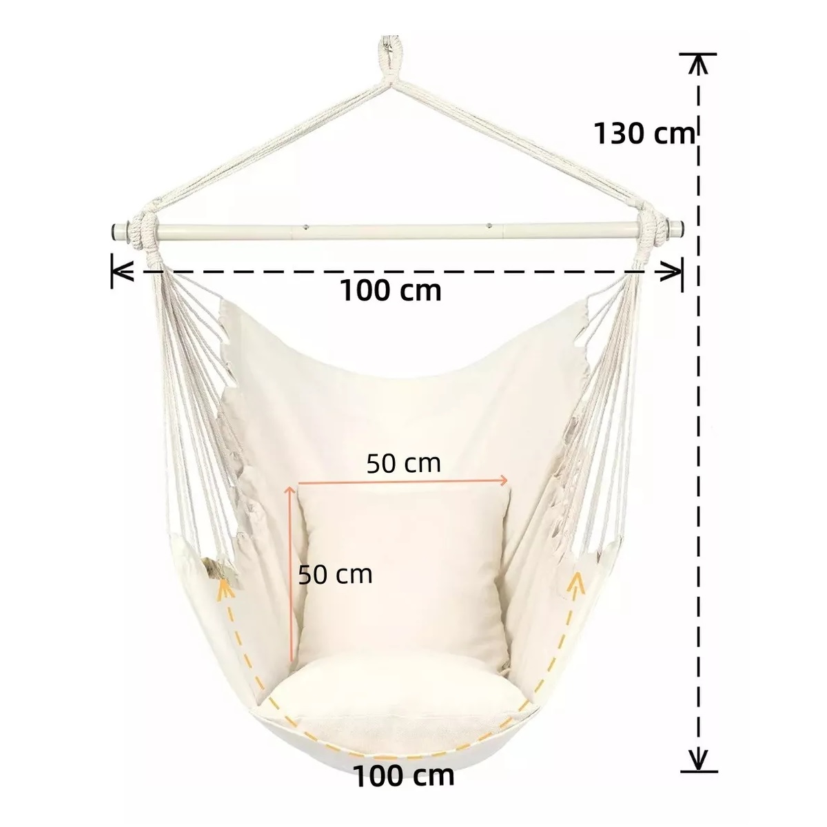 Silla Hamaca Colgante En Columpio +kit Instalación +2 Cojín