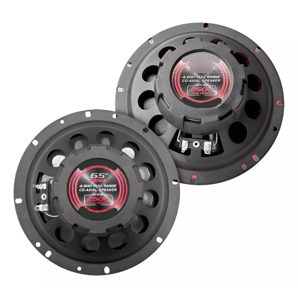 Bocinas Para Auto 6.5 Fibra Carbono 4 Vías By Color Rojo