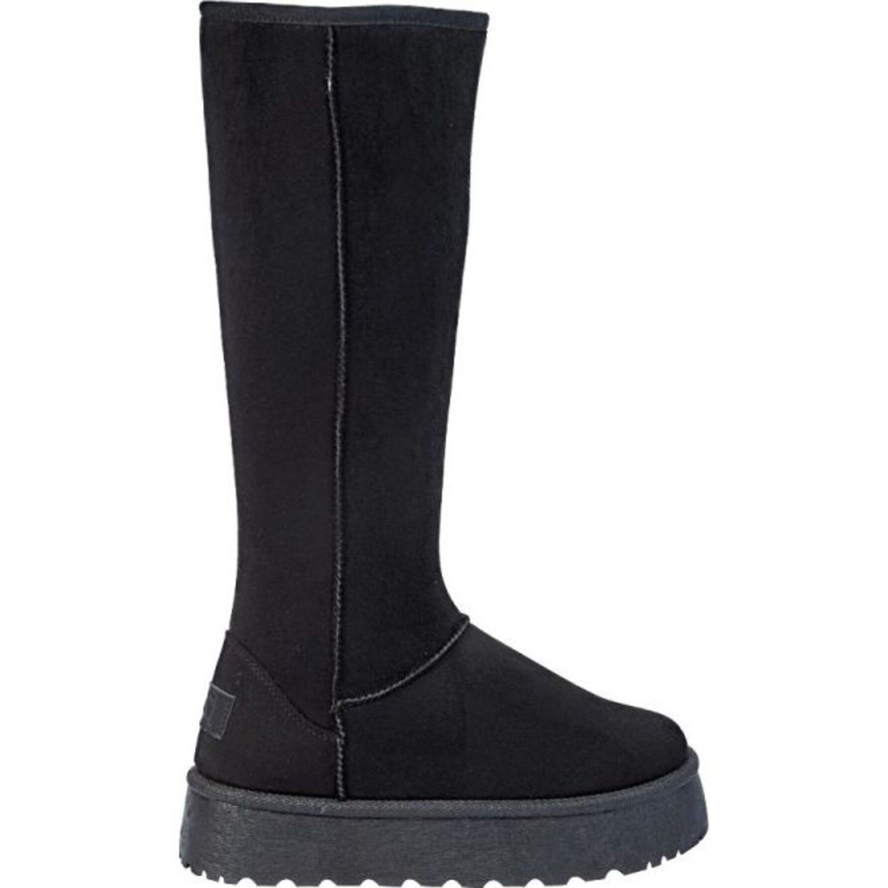 Bota para mujer, alta, estilo invernal, con forro cálido, marca PBPS, color negro 1149861
