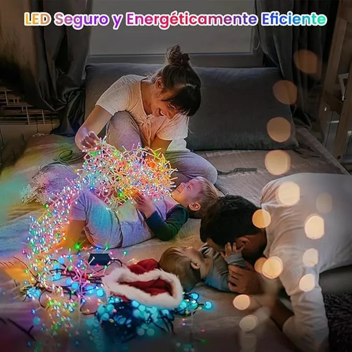 Serie de 100 focos luces navideñas  de colores 9 metros 