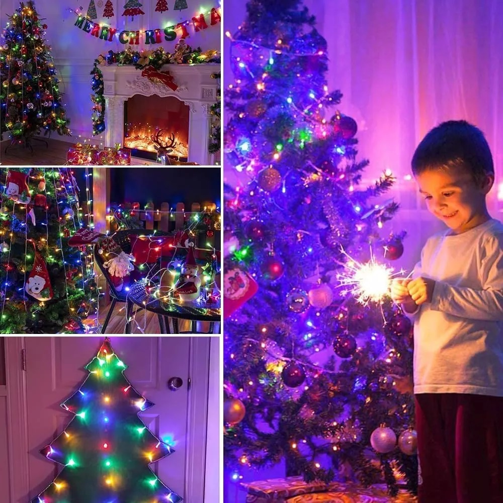 Serie de 100 focos luces navideñas  de colores 9 metros 