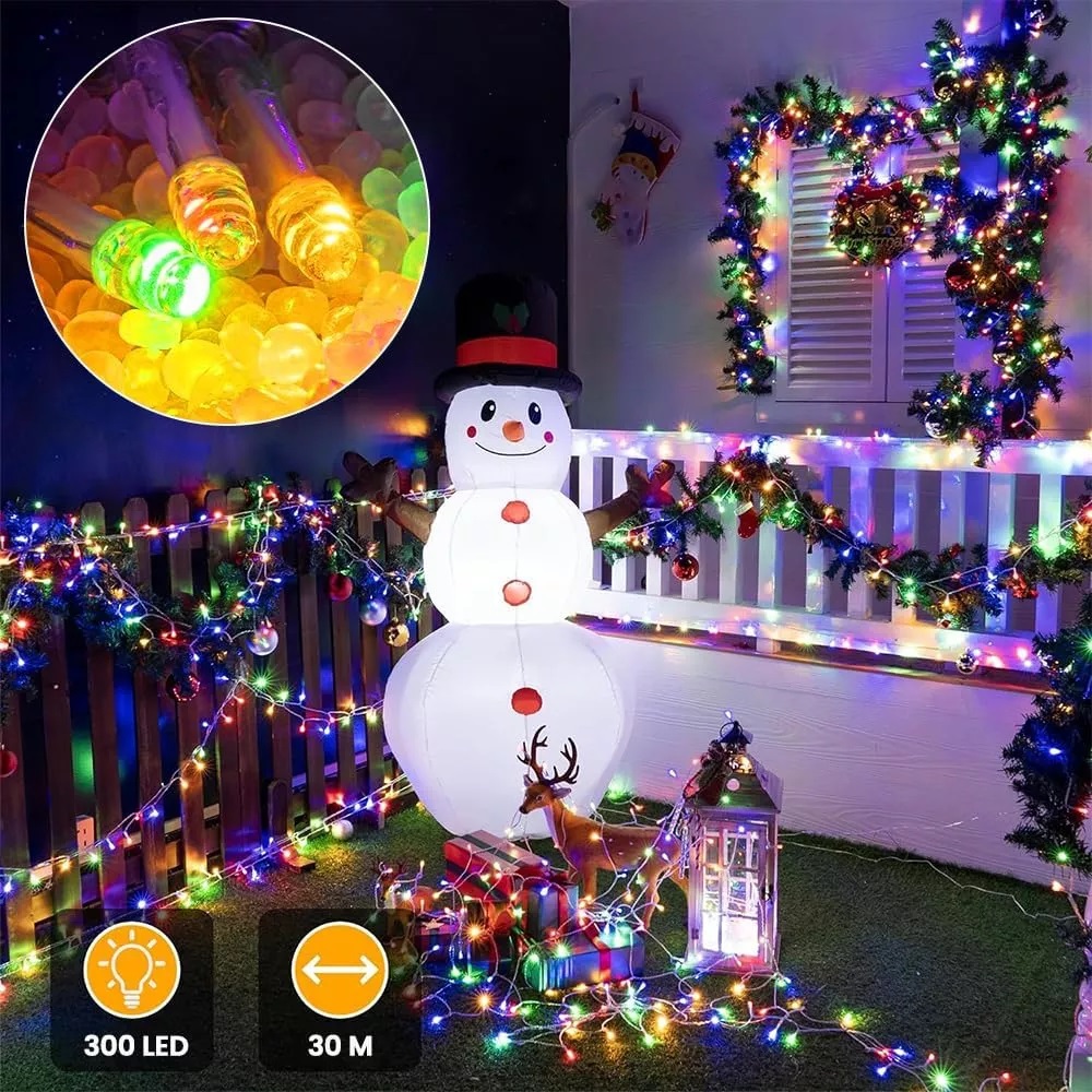 Serie de 100 focos luces navideñas  de colores 9 metros 