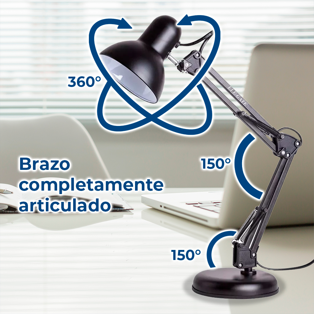 Lampara de Mesa Articulada con Switch de Encendido y Luz Led