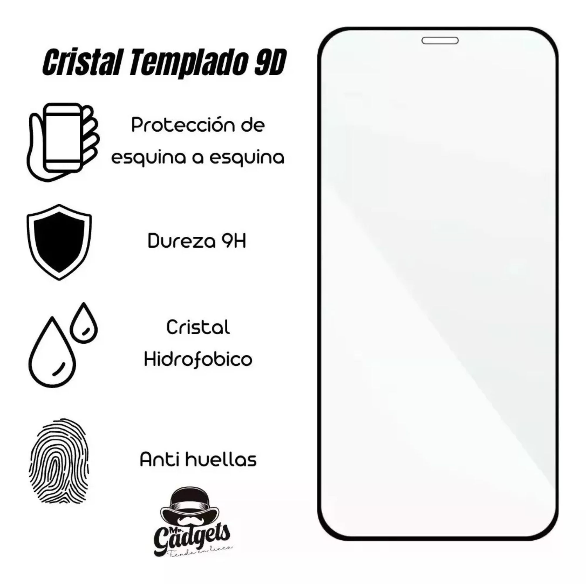 Mica Pantalla Cristal Templado 9d Mayoreo 10 Pcs Para Iphone 14 pro/15