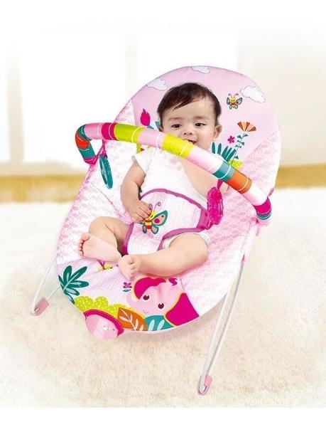Mecedora Bouncer Prinsel Vibrador Juguetero Rosa Estampado