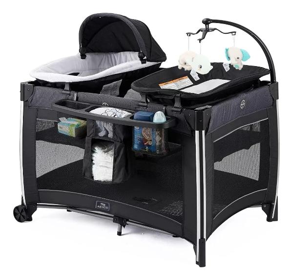 Cuna Corral Para Bebé C83 Deluxe Cama Viajera Negro