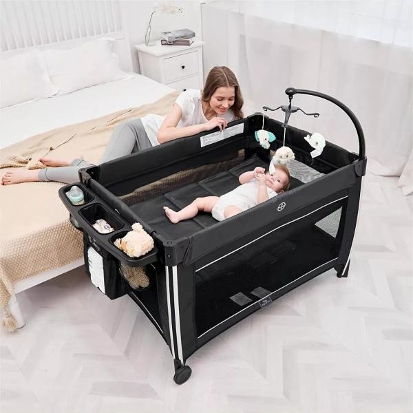 Cuna Corral Para Bebé C83 Deluxe Cama Viajera Negro