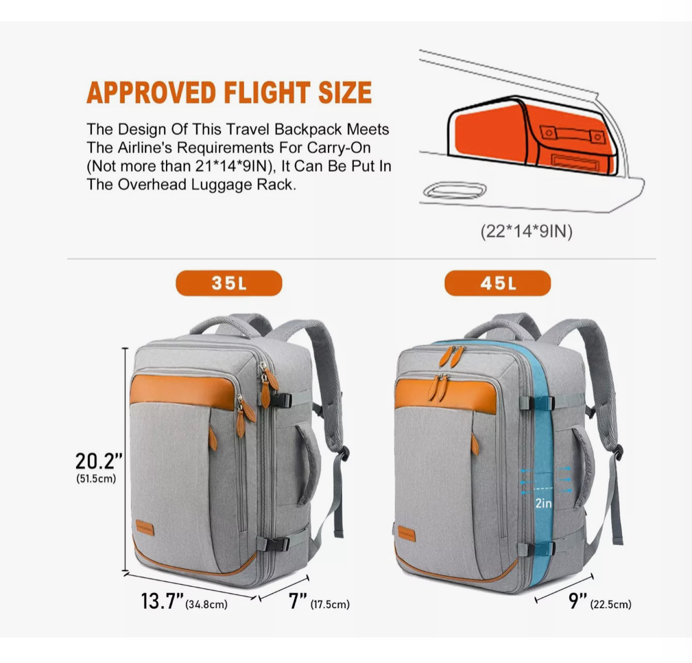 Mochila Wünd De Viaje Con 4 Cubos De Embalaje Para Avión