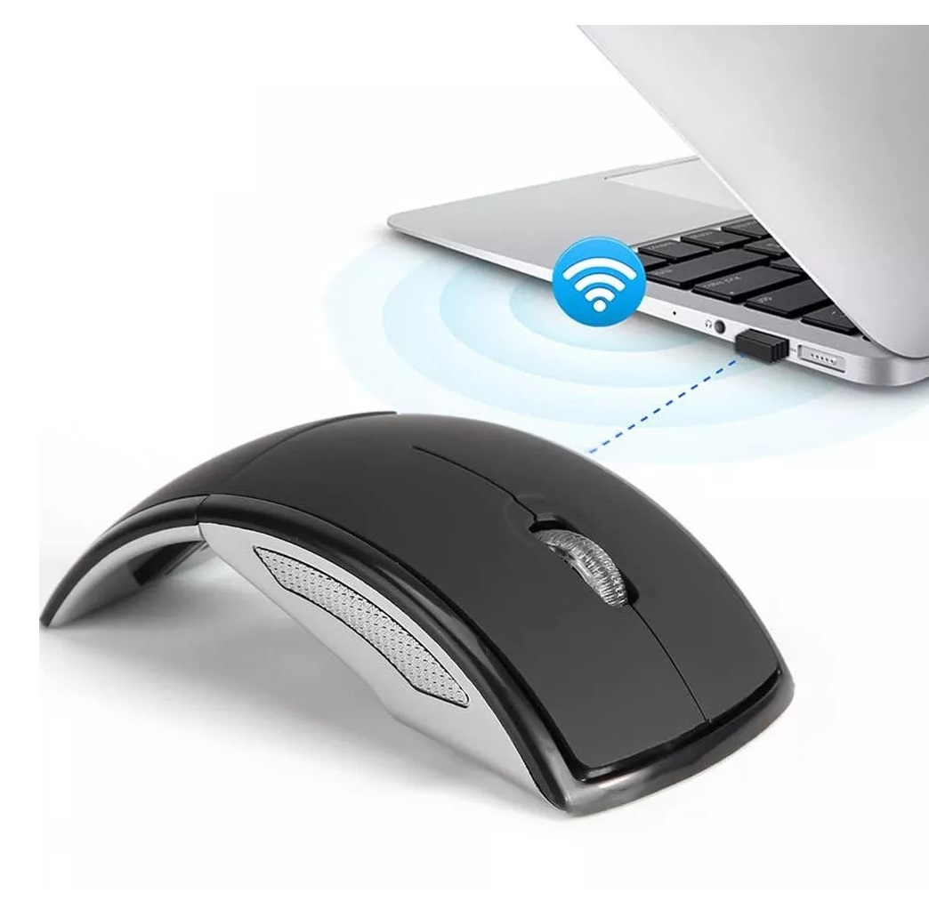 Mouse Raton Inalambrico Ergonomico Plegable Laptop Portatil