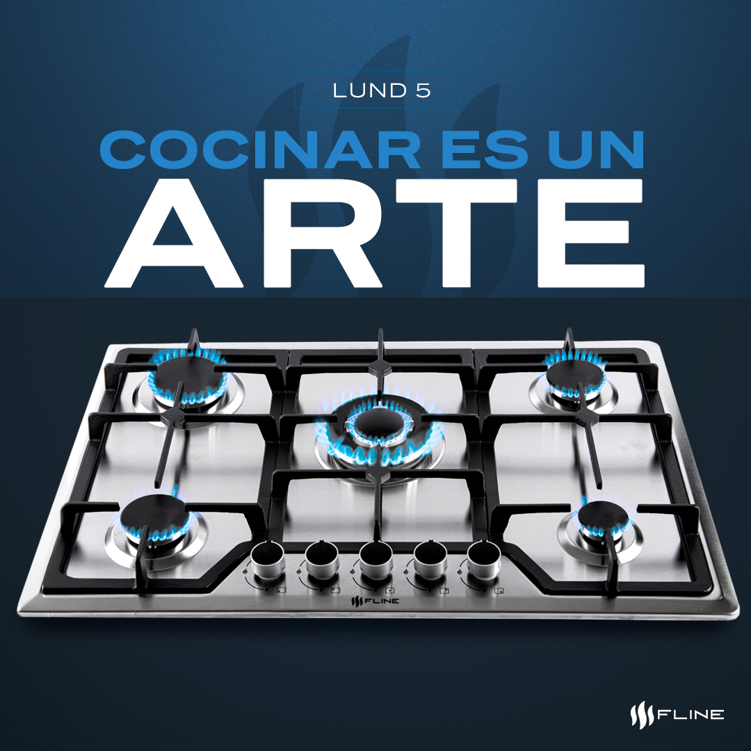 Parrilla de Gas Empotrable 5 Quemadores Acero Inoxidable | FLINE | Lund 5