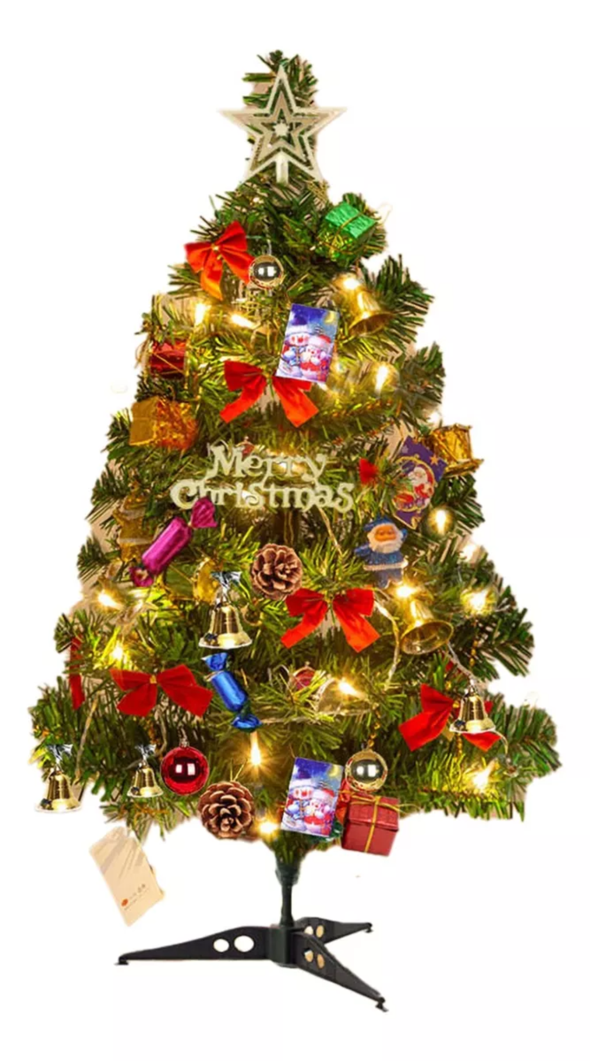 Árbol De Navidad Pequeño De Mesa De 50 Cm Con Luces Led