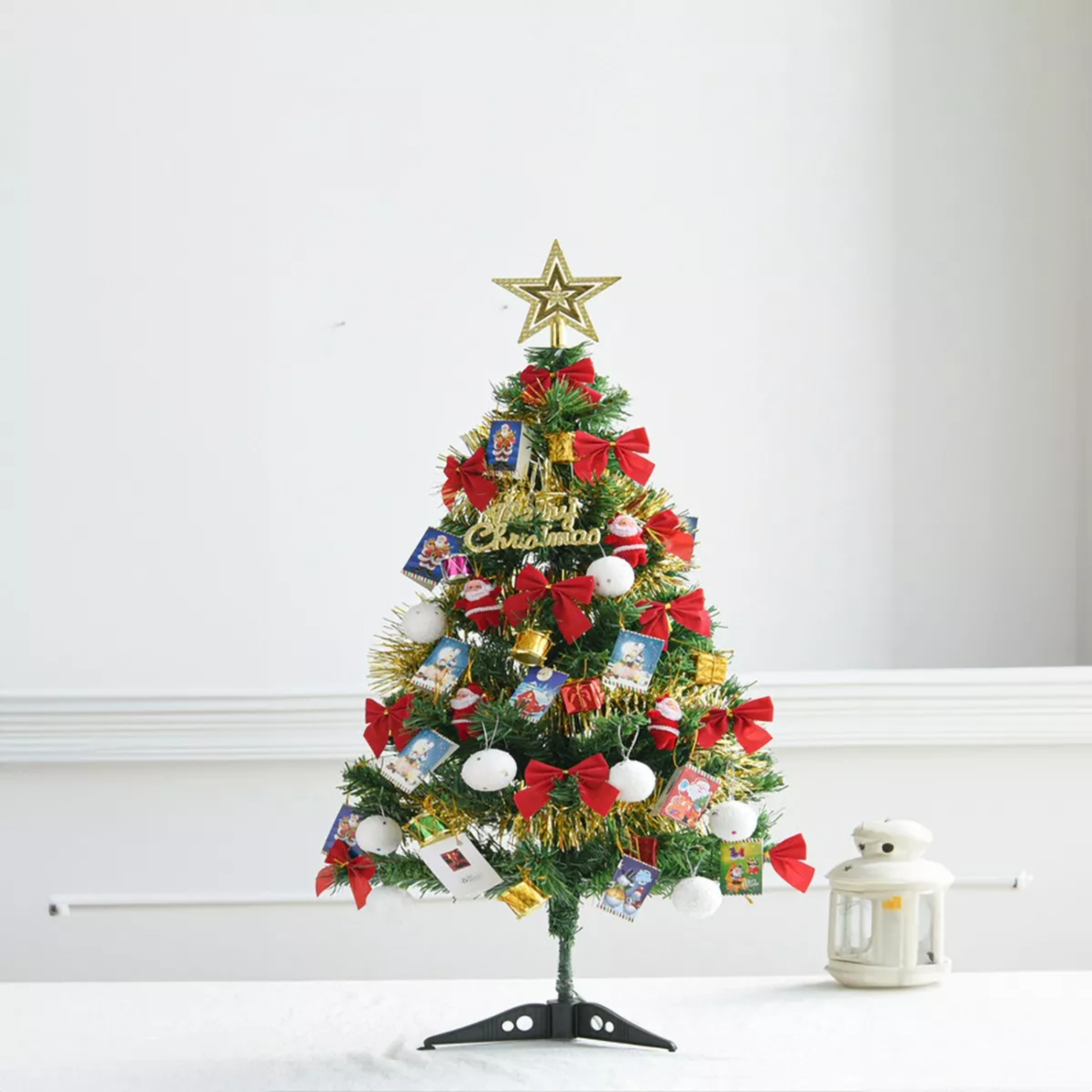 Árbol De Navidad Pequeño De Mesa De 50 Cm Con Luces Led