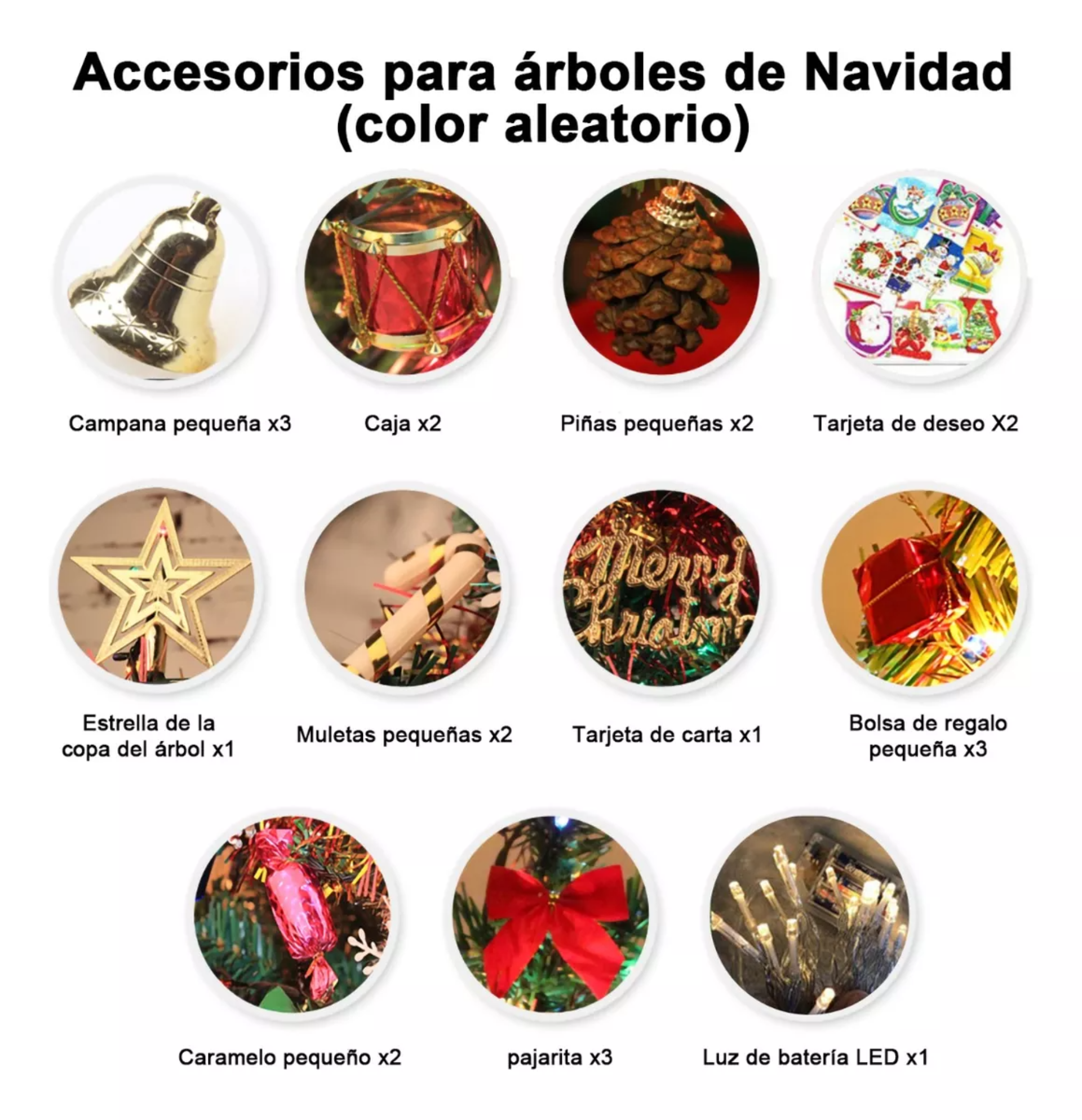Árbol De Navidad Pequeño De Mesa De 50 Cm Con Luces Led