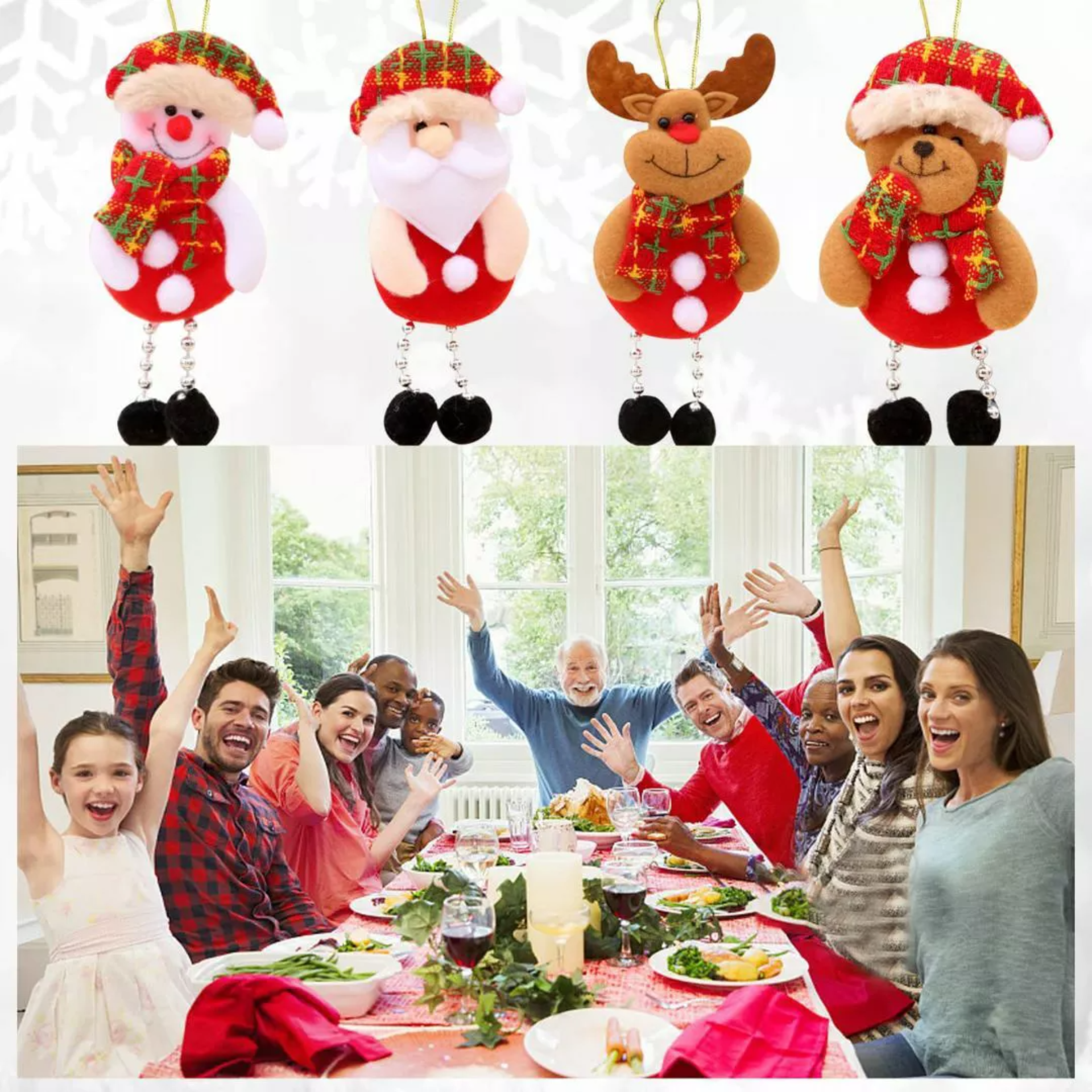 10 Colgante Cascabel Adornos Navideños Santa Reno Decoración