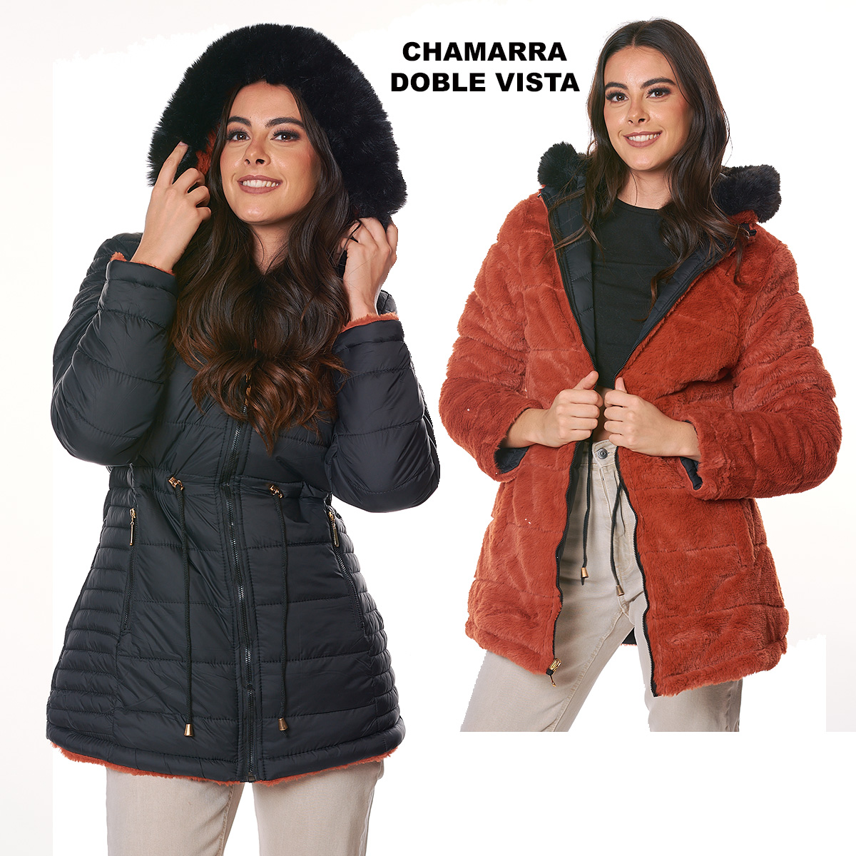 Cazadora doble vista con gorro Dama Chamarra