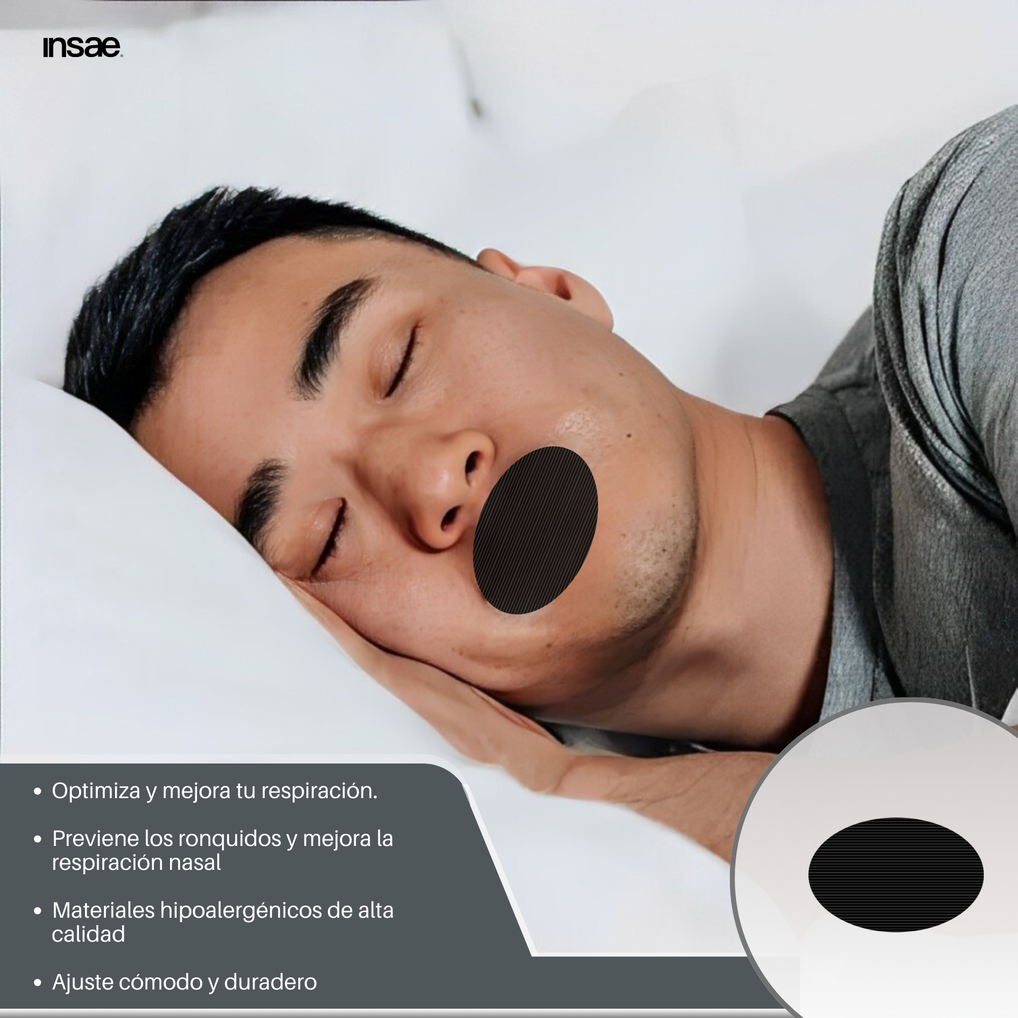 Tiras Adhesivas Cinta Bucal Antironquidos Respiración Nasal