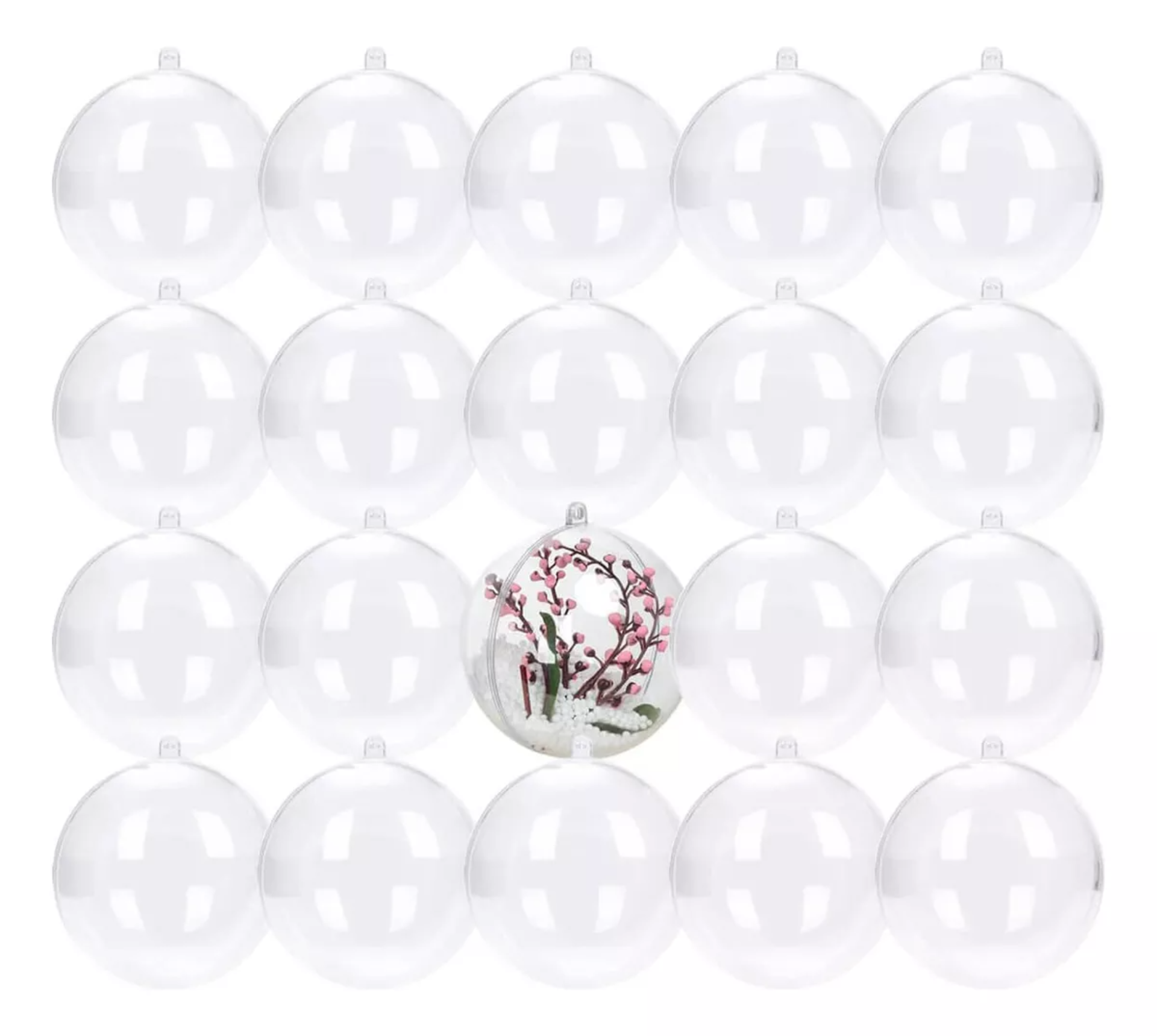 15 Esferas Transparentes Navidad Rellenar Plastico Adornos