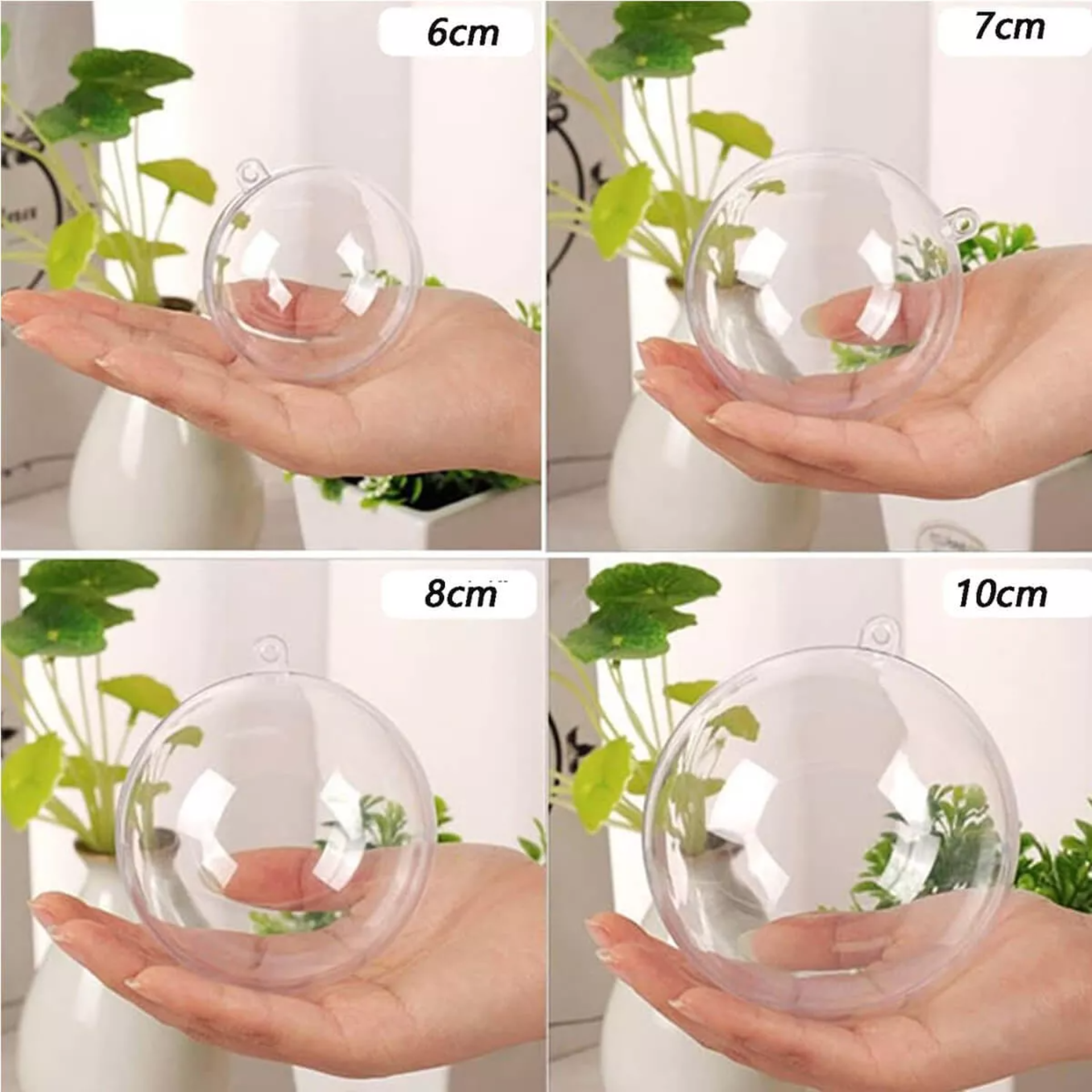 15 Esferas Transparentes Navidad Rellenar Plastico Adornos