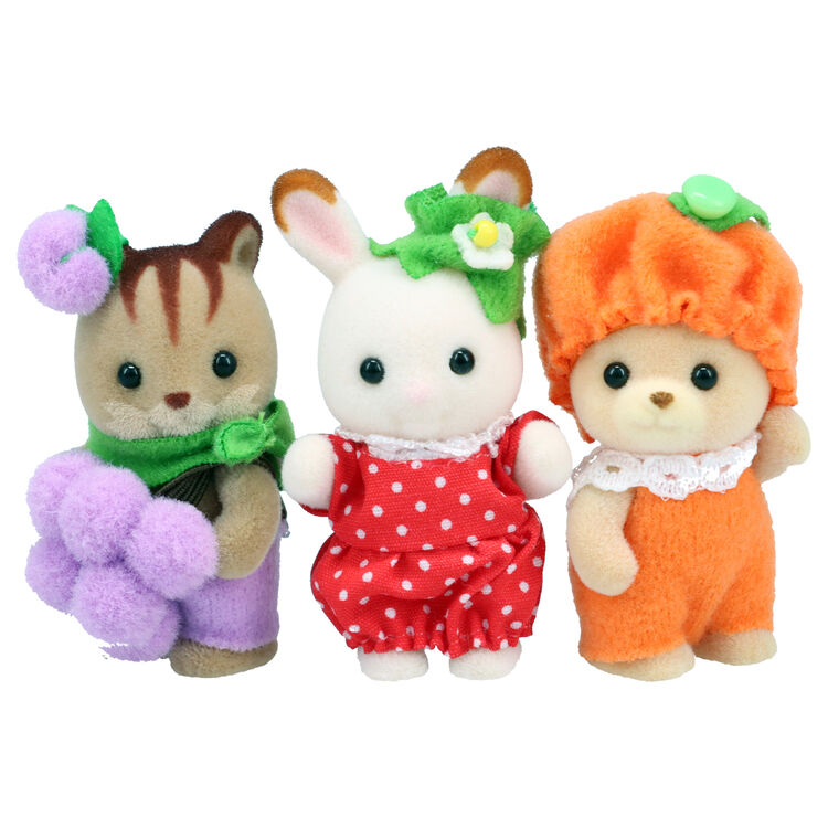 Trio Bebes Fruta (Uva, Fresa, Naranja) - Sylvanian Families Calico Critters Ternurines