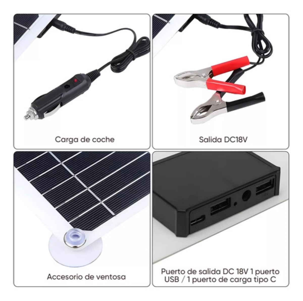 Kit De Controlador Económico Carga Panel Solar De 100 negro Azul