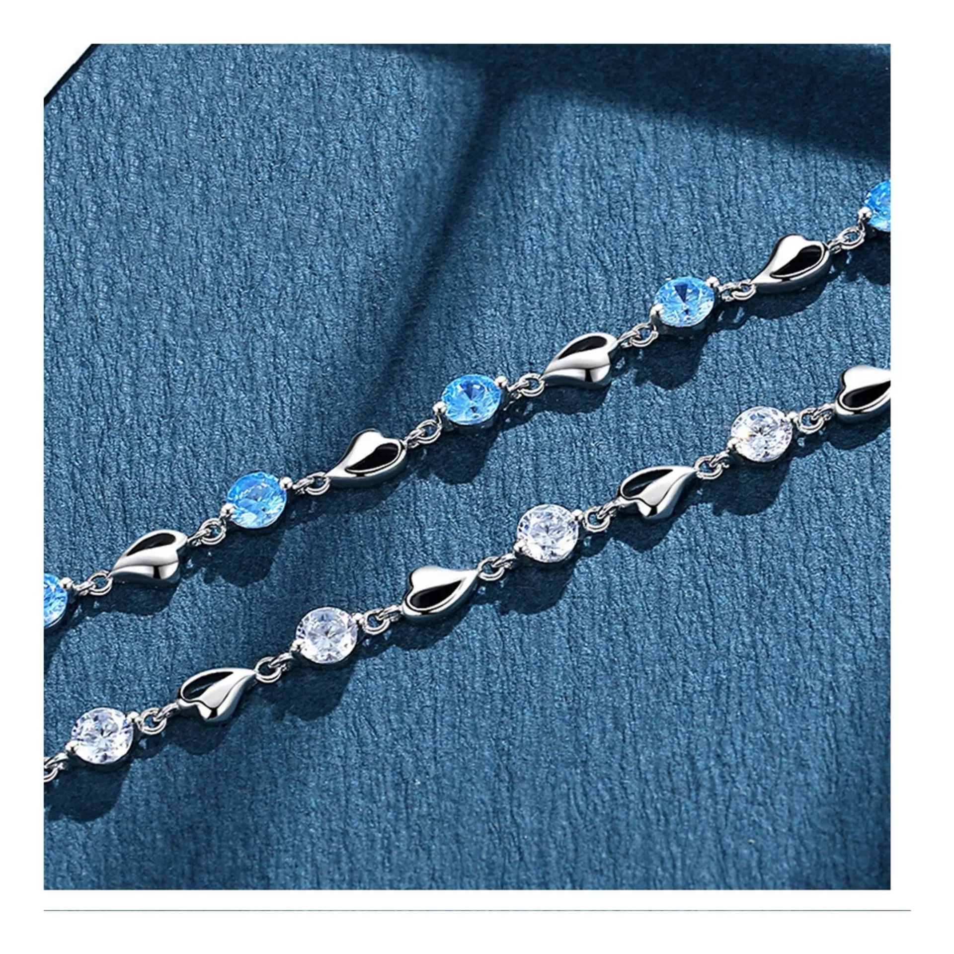 2pzs Pulseras Plata Mujeres Corazón Brazaletes Regalos