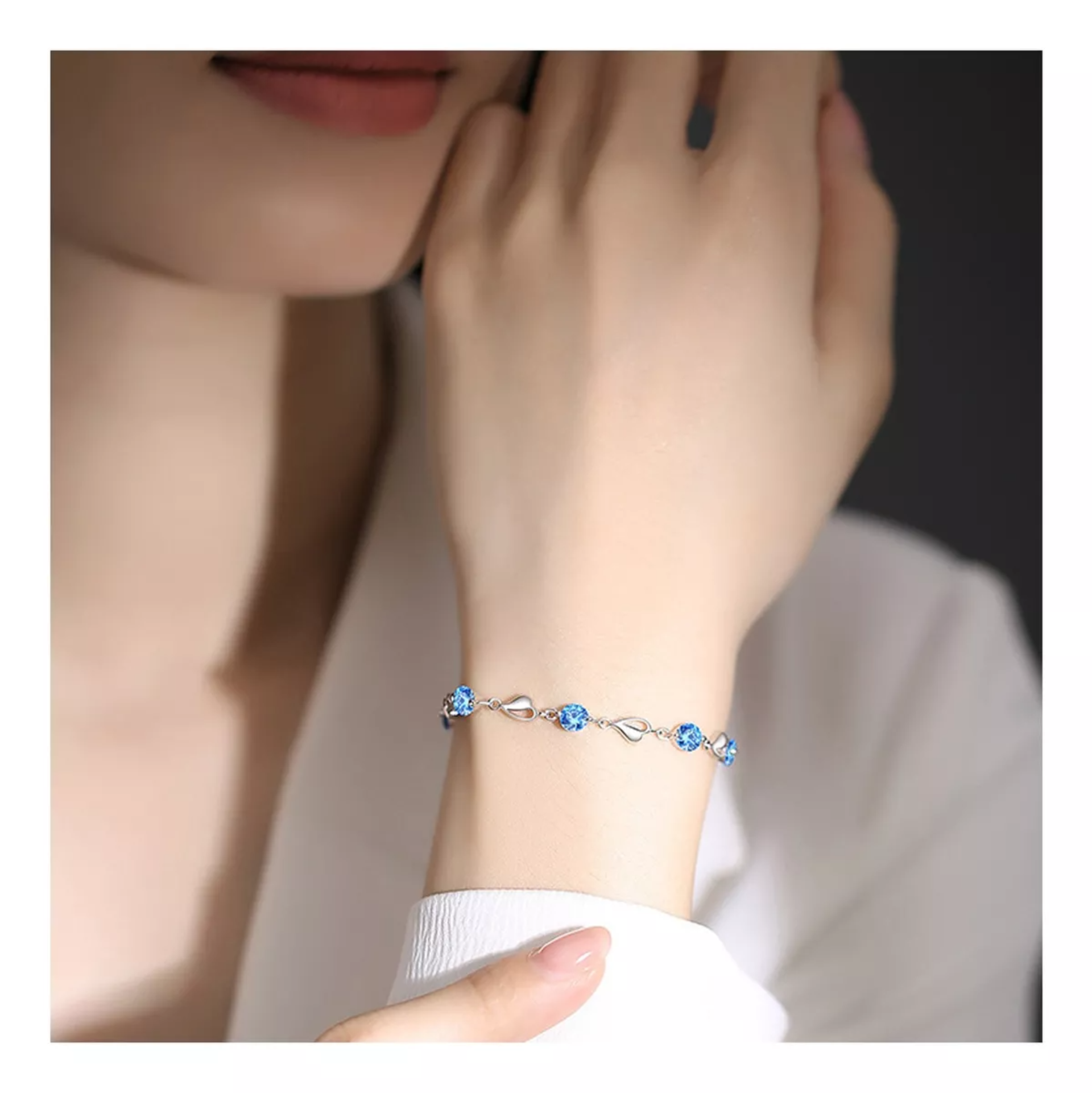 2pzs Pulseras Plata Mujeres Corazón Brazaletes Regalos