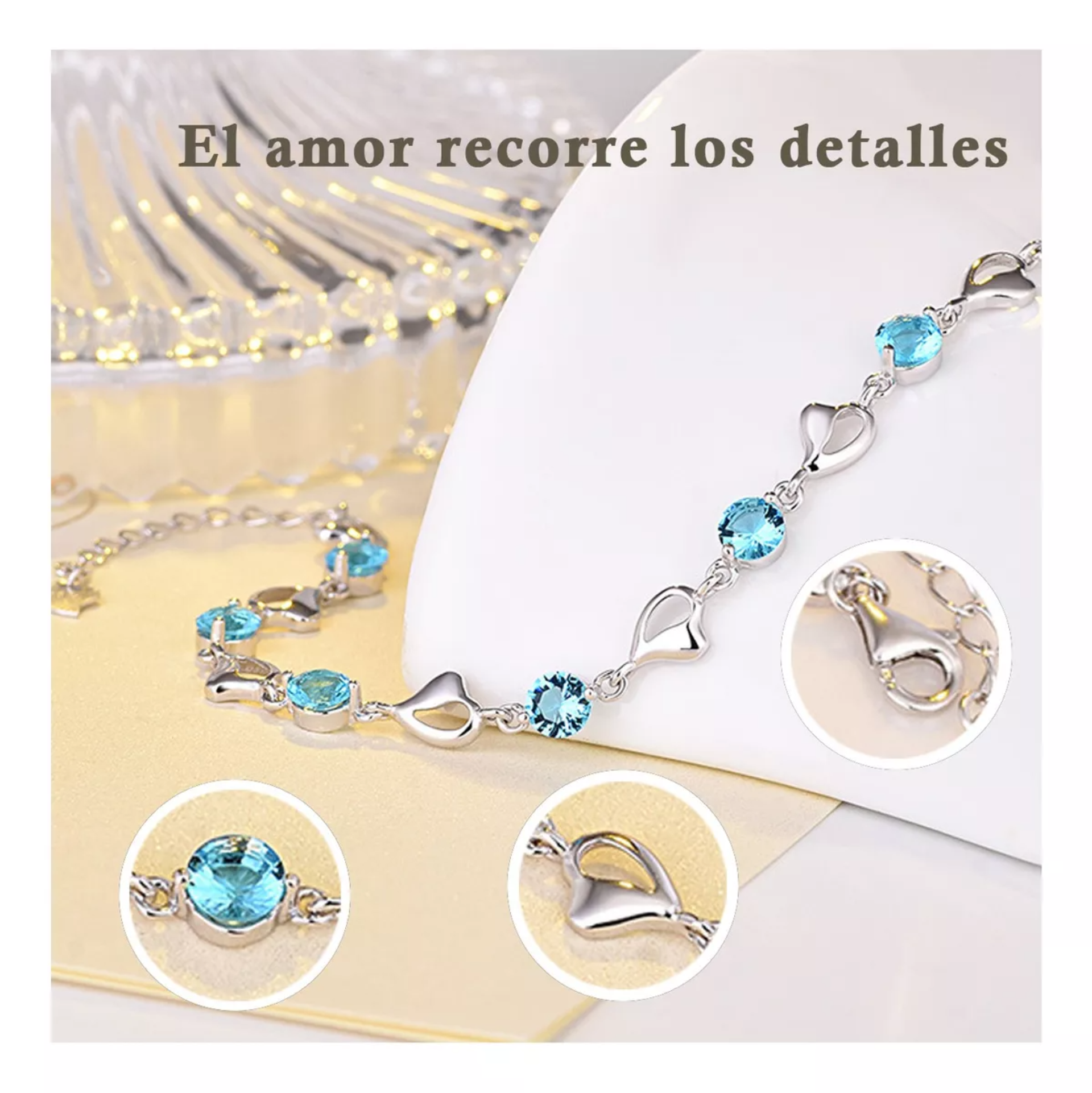 2pzs Pulseras Plata Mujeres Corazón Brazaletes Regalos