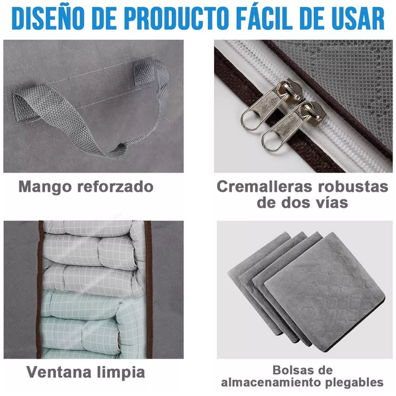 Bolsas De Almacenamiento Para Guardar Ropa Y Edredon 6 pza