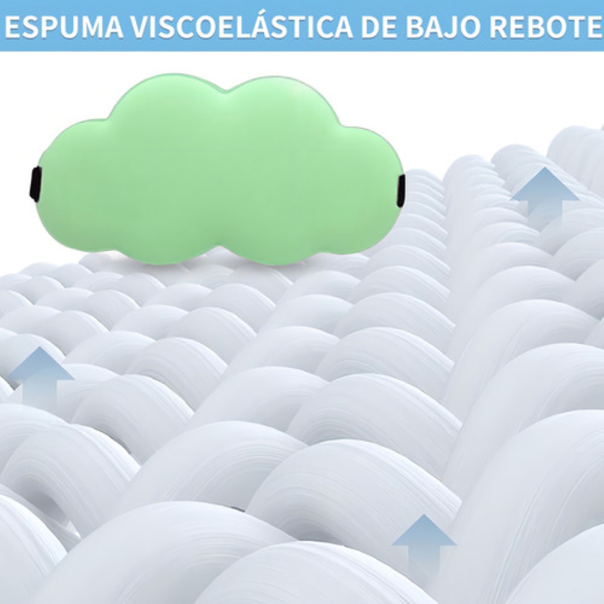 "Antifaz Nube 3d Dormir Adjustable Verde "