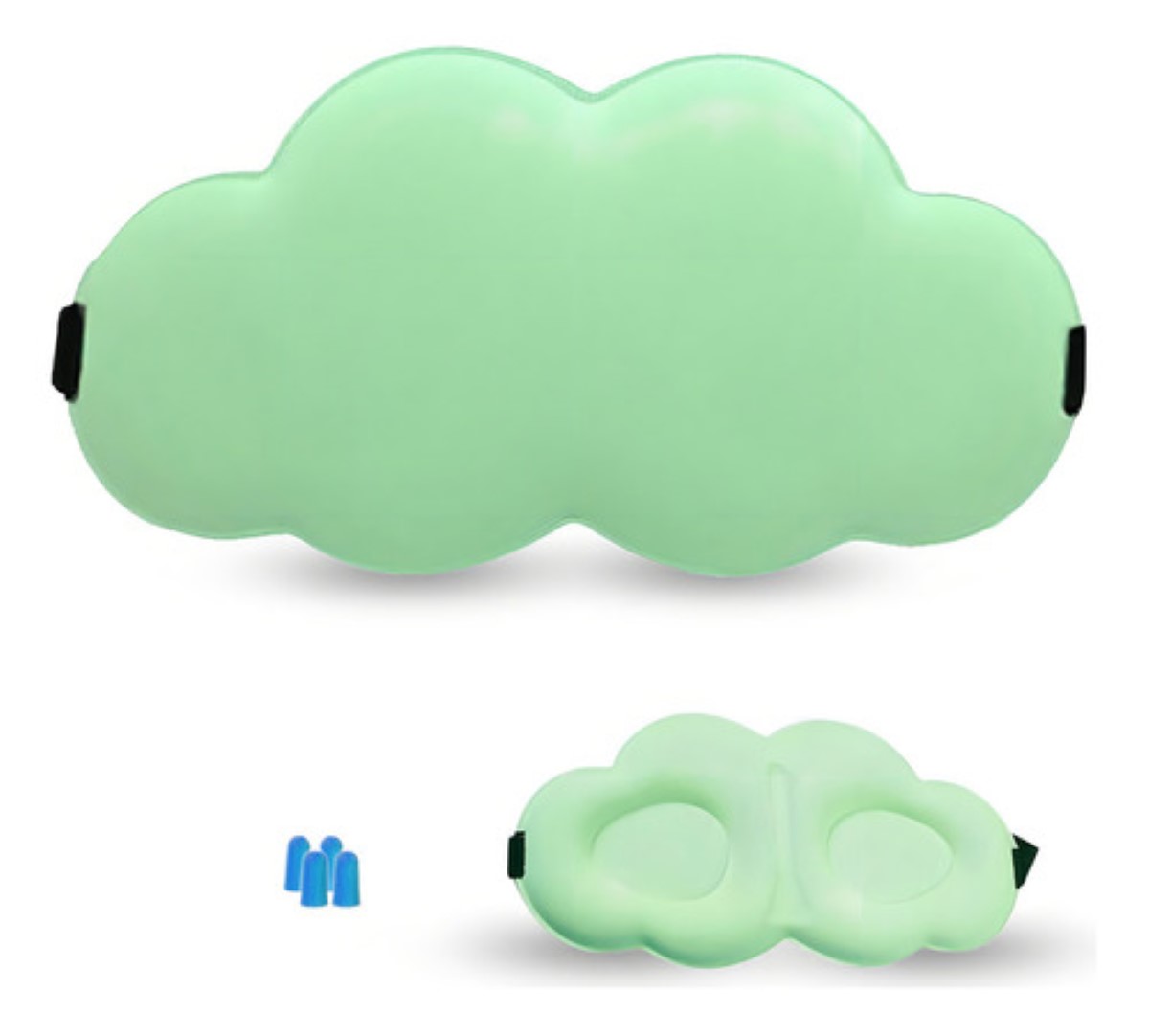 "Antifaz Nube 3d Dormir Adjustable Verde "