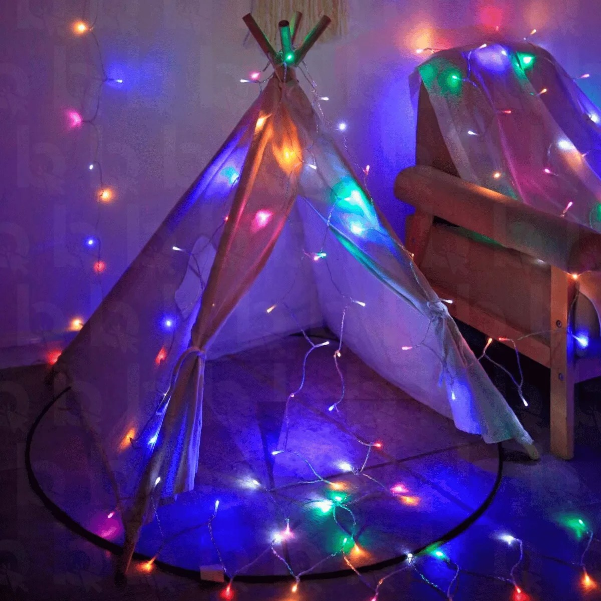Luces Navideñas, Serie Navideña de Led Multicolor 8 metros