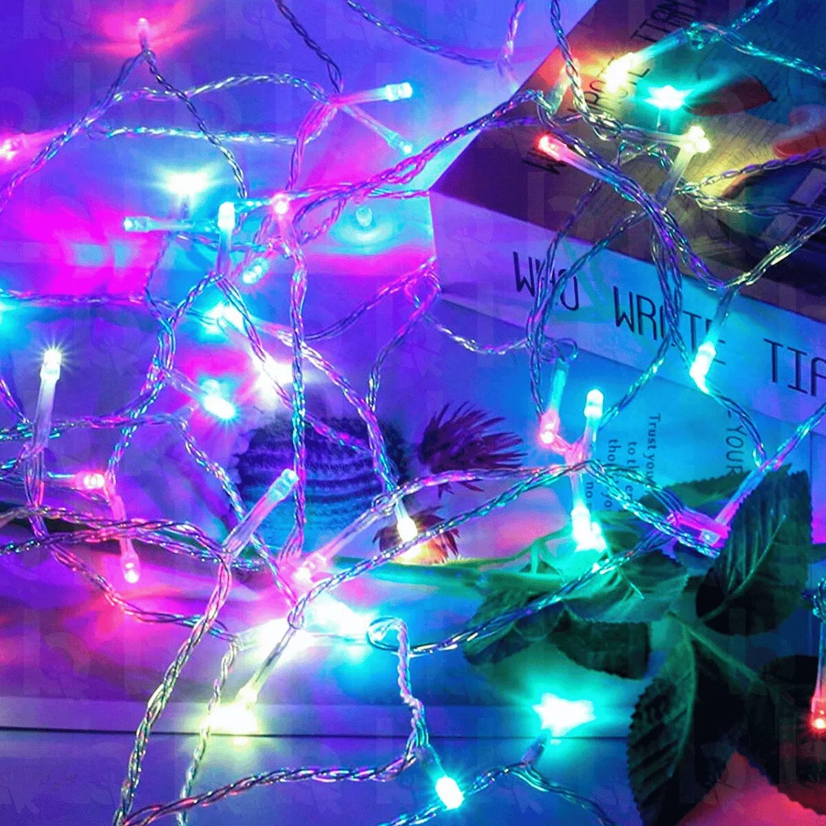 Luces Navideñas, Serie Navideña de Led Multicolor 8 metros