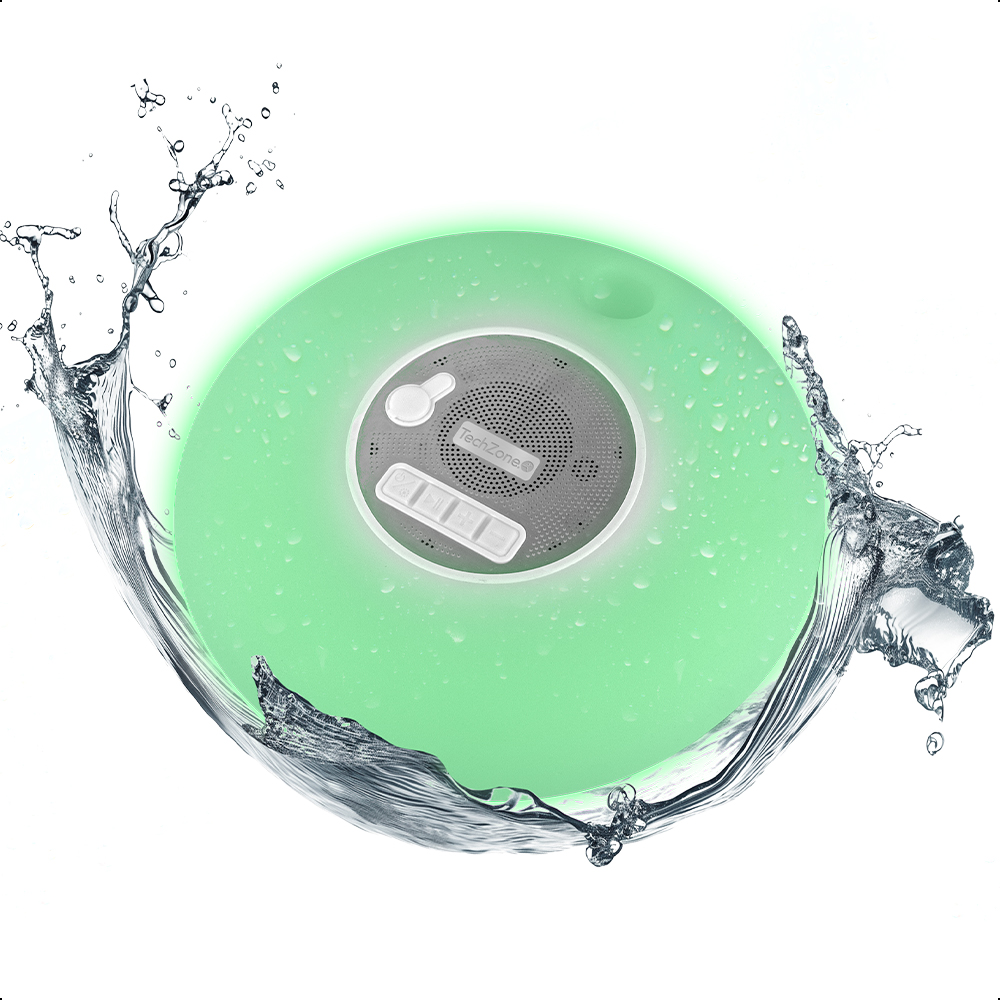 BOCINA TECHZONE BLUETOOTH WATERPROOF CON LUCES RGB PAR ALBERCA