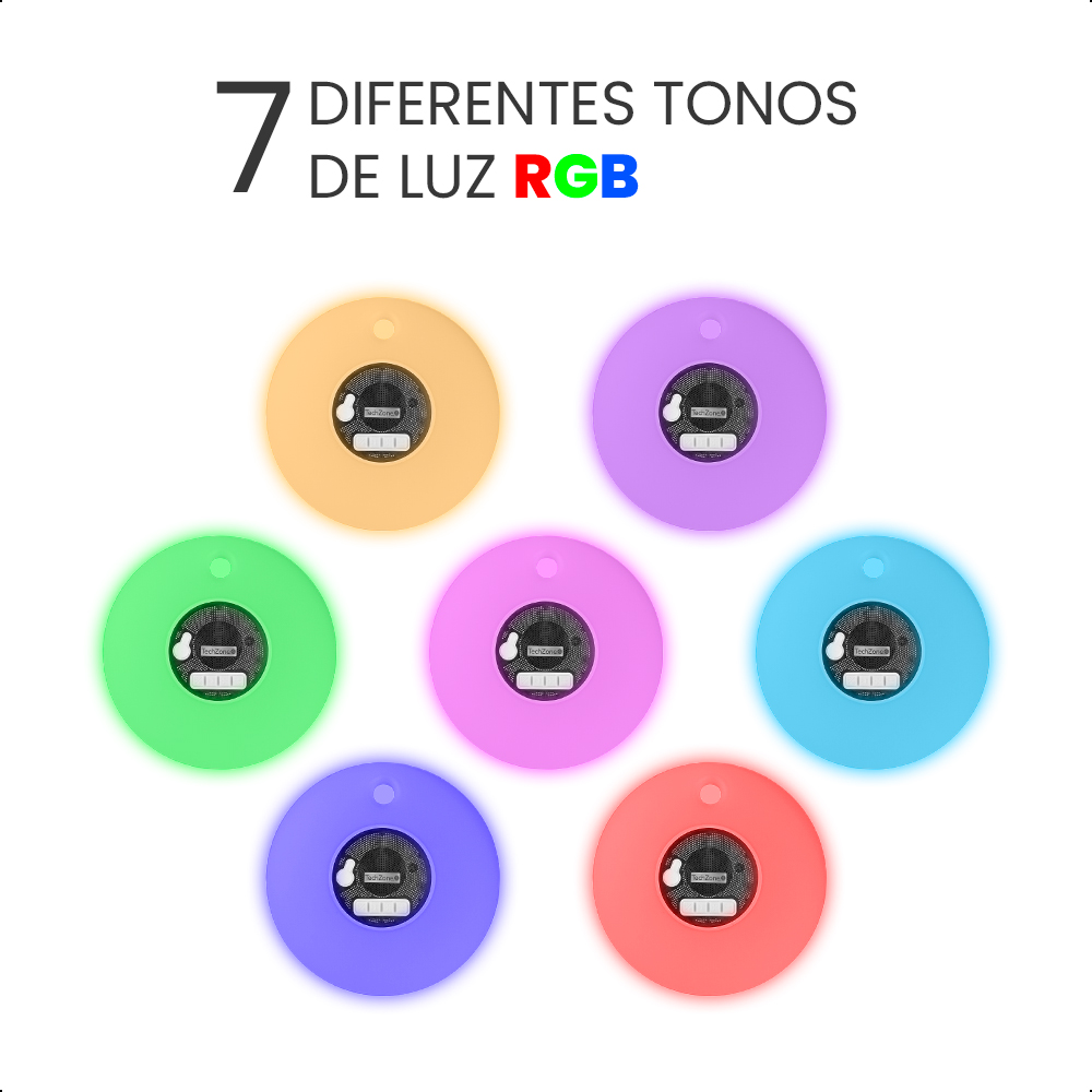 BOCINA TECHZONE BLUETOOTH WATERPROOF CON LUCES RGB PAR ALBERCA