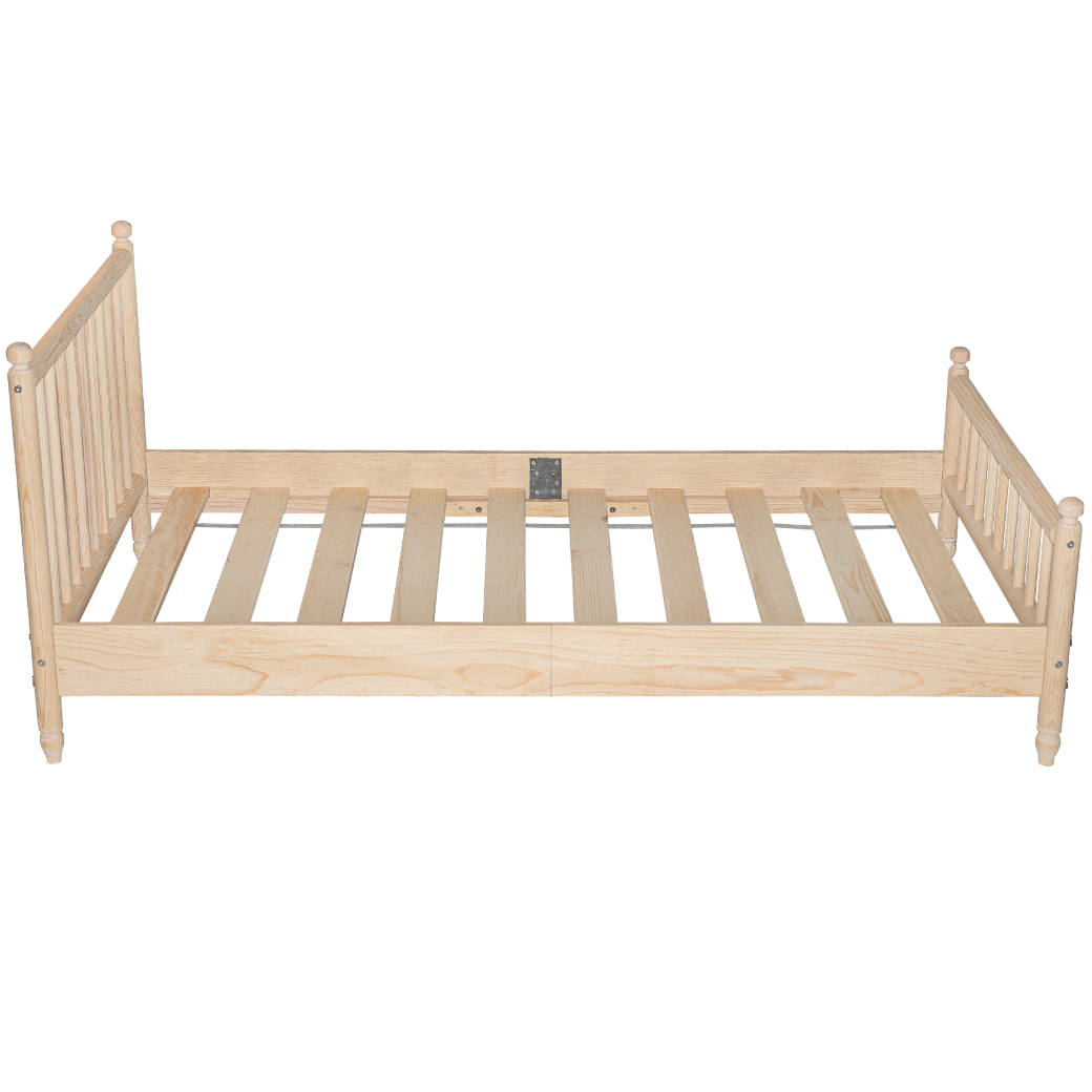 Cama individual de madera con cabecera – Moderna